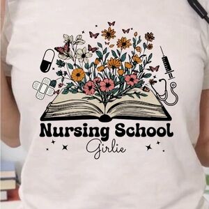 Gildan White Nursing School Graphic Tee